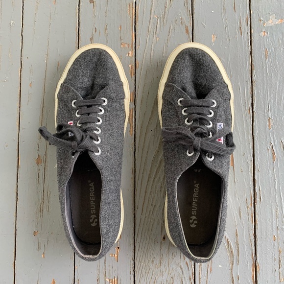 Superga Shoes - Superga Cotu Grey Wool Sneaker Trainer EU Size 40